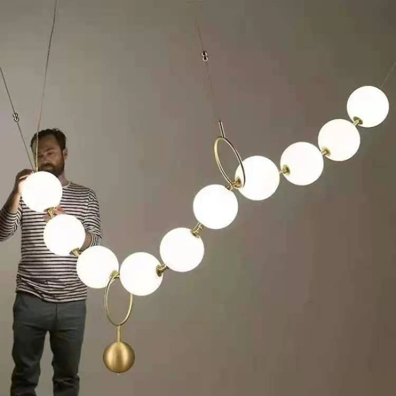 Decorative necklace Modern glass ball Buddha bead pendant Hotel sales office Club chandelier