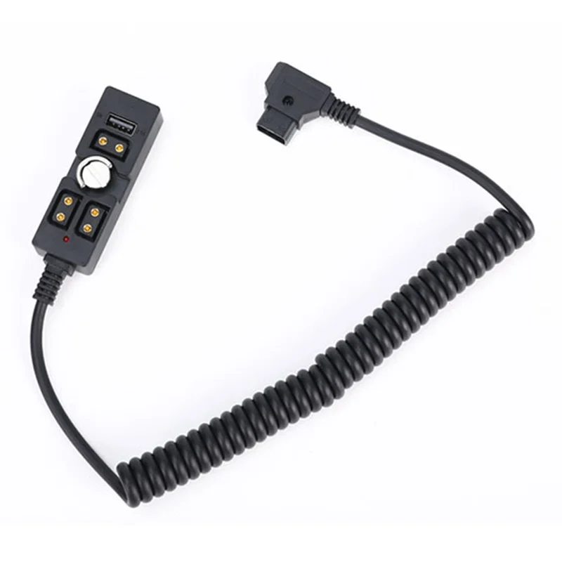 A73E-PU D Tap Male To 3 Port Female Splitter ,5V USB Indicator 1/4In Hand Screw Power Cable Connector For ARRI RED V Mount