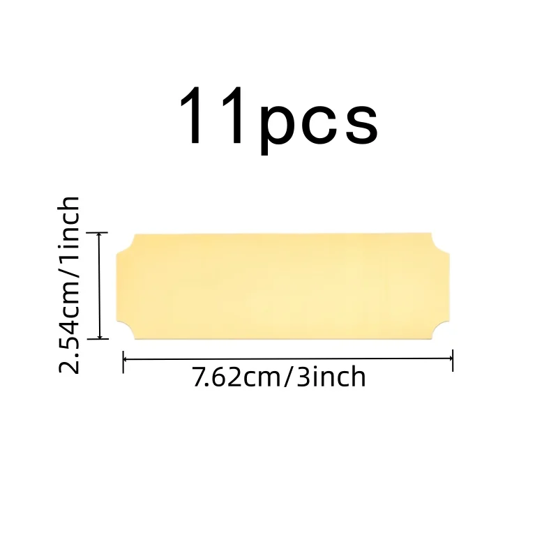 11 pcs Smooth Writable Surface Gold ID Tags, great for School Classroom ID, Gold Finish Surface, Meeting Table Signs