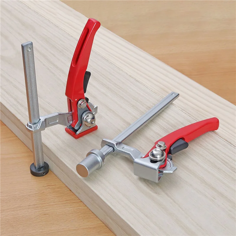 

WORTHOWN-2X Heavy-Duty Ratchet Workbench Clamp, Woodworking Table Material Rapid Clamping Fixture For Base Diameter 19Mm 3/4Inch