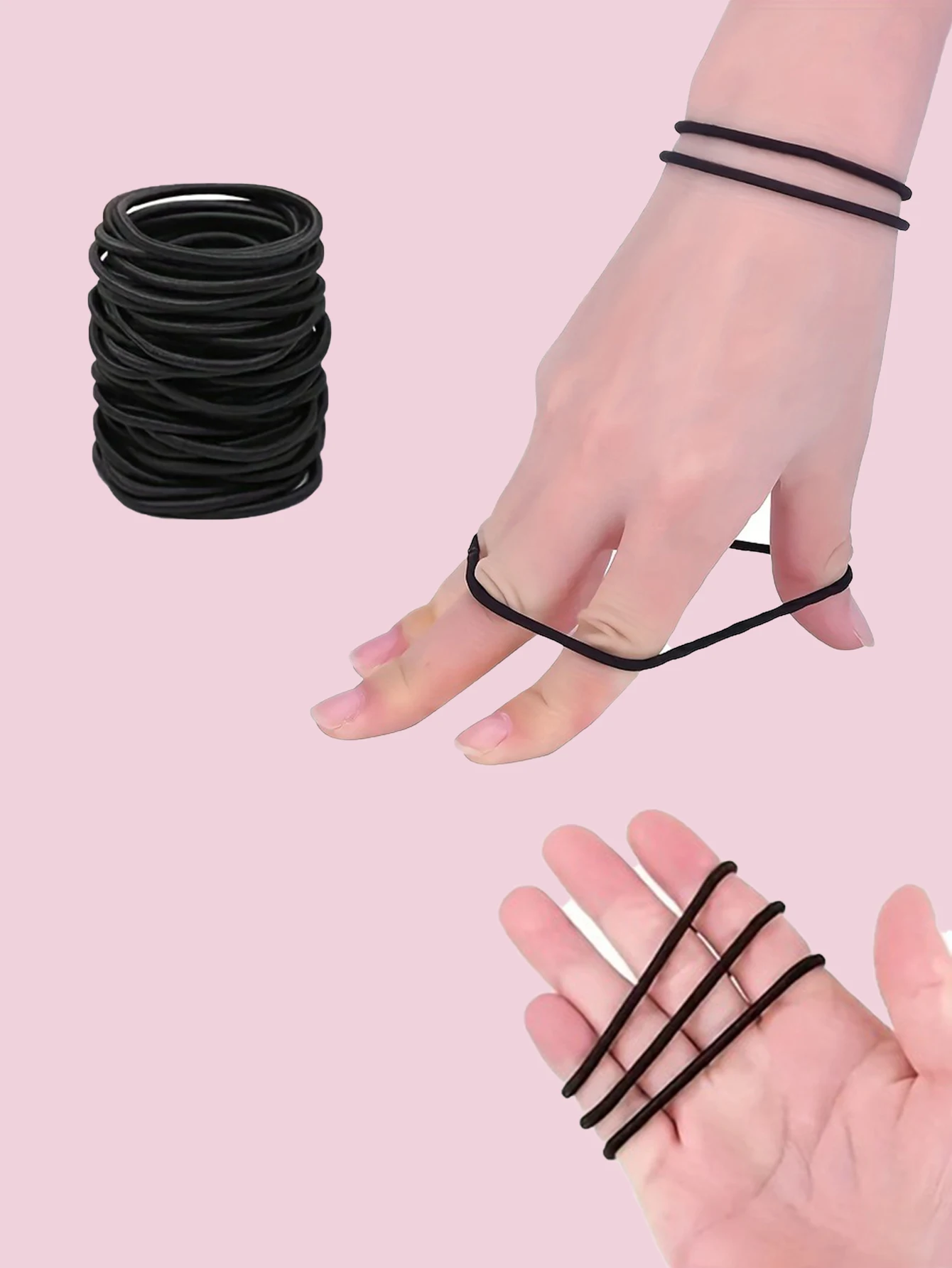 50/20pcs Black High Elastic Hair Bands for  Girls Hairband Rubber Band Ties Ponytail Holder Scrunchies Hair Accessories Girls Ha