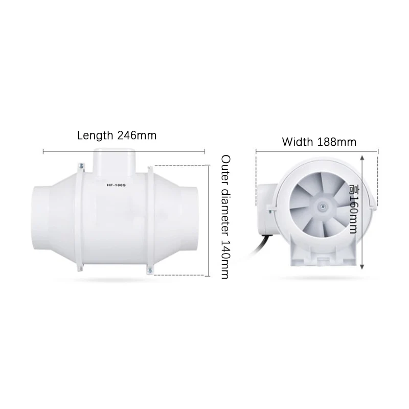 HF-100S Household Duct Fan Mini Fan Blower Waterproof Ventilation Duct Exhaust Ceiling Bathroom Exhaust Fan 220V