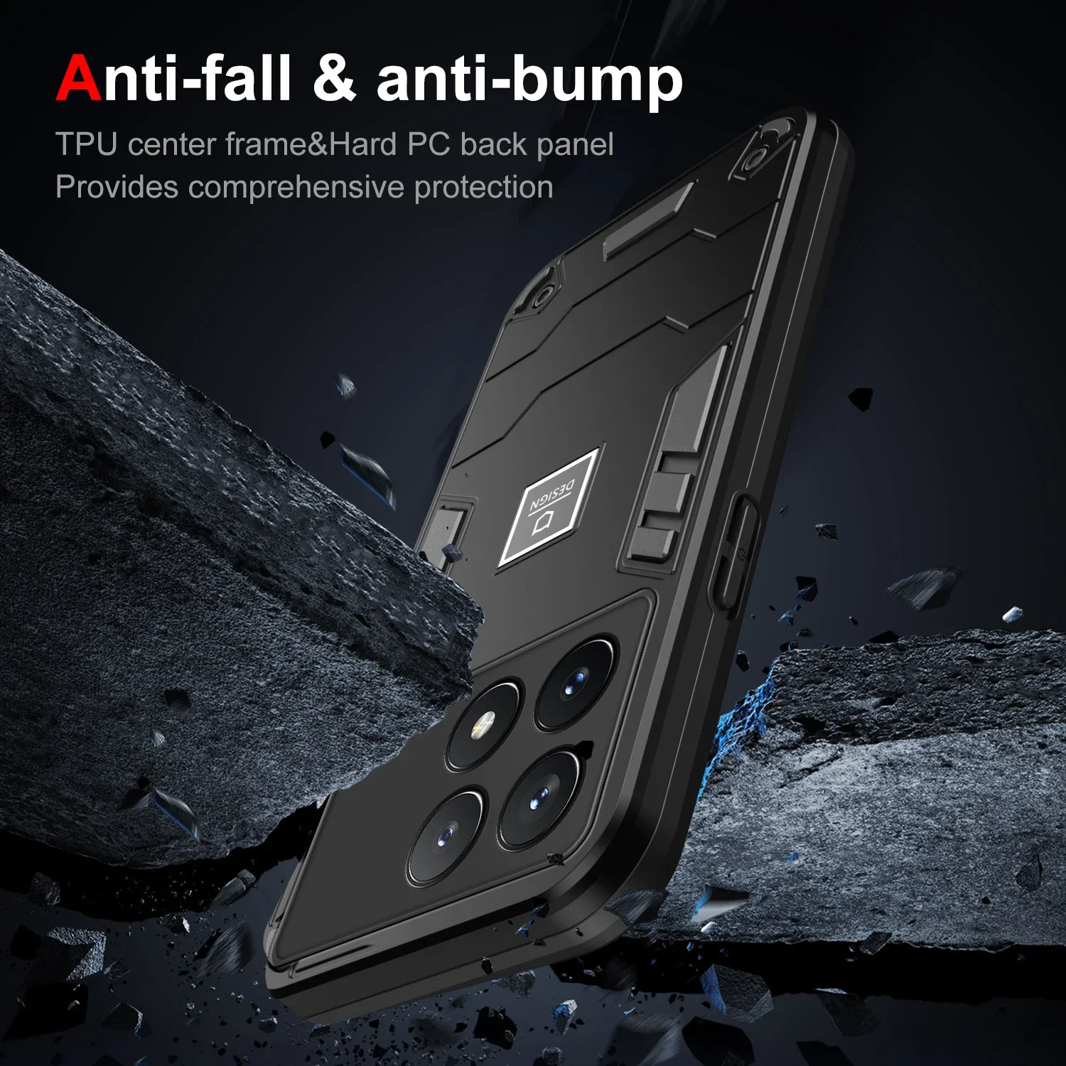 2 in 1 Hybrid Armor Shockproof Phone Case For Xiaomi Poco X6 Pro 5G 6.67 inches Soft TPU Frame Hard Plastic Protective Cover