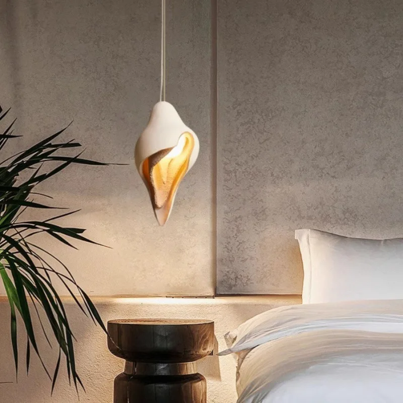 

French plaster chandelier cream villa bedroom dining room smart light