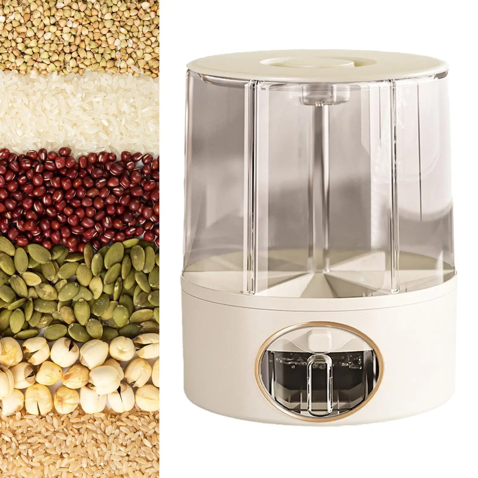 6 شبكات حاوية تخزين الأرز مقاومة للرطوبة متعددة الوظائف موزع الحبوب الواضحة لوجبات الخفيفة الدخن جميع الفاصوليا الشعير المنزل