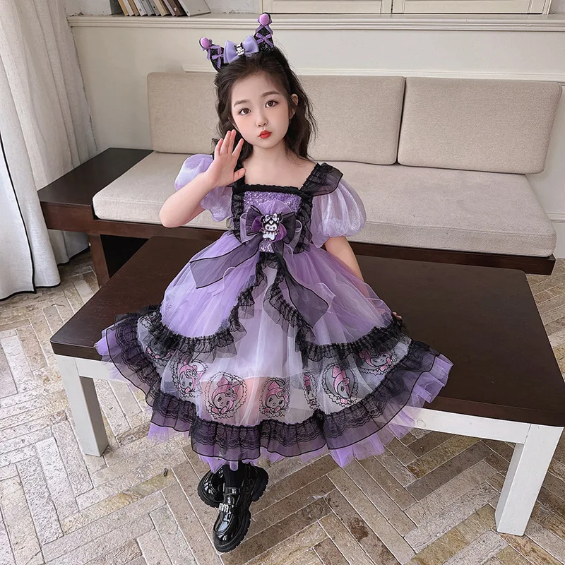 kuromi party dress Kuromi Dress Girls Princess Lorita Dress Spring Autumn 2025 New Style  Kuromi Lolita Skirt Party Suprise Clothing Cosplay Costume