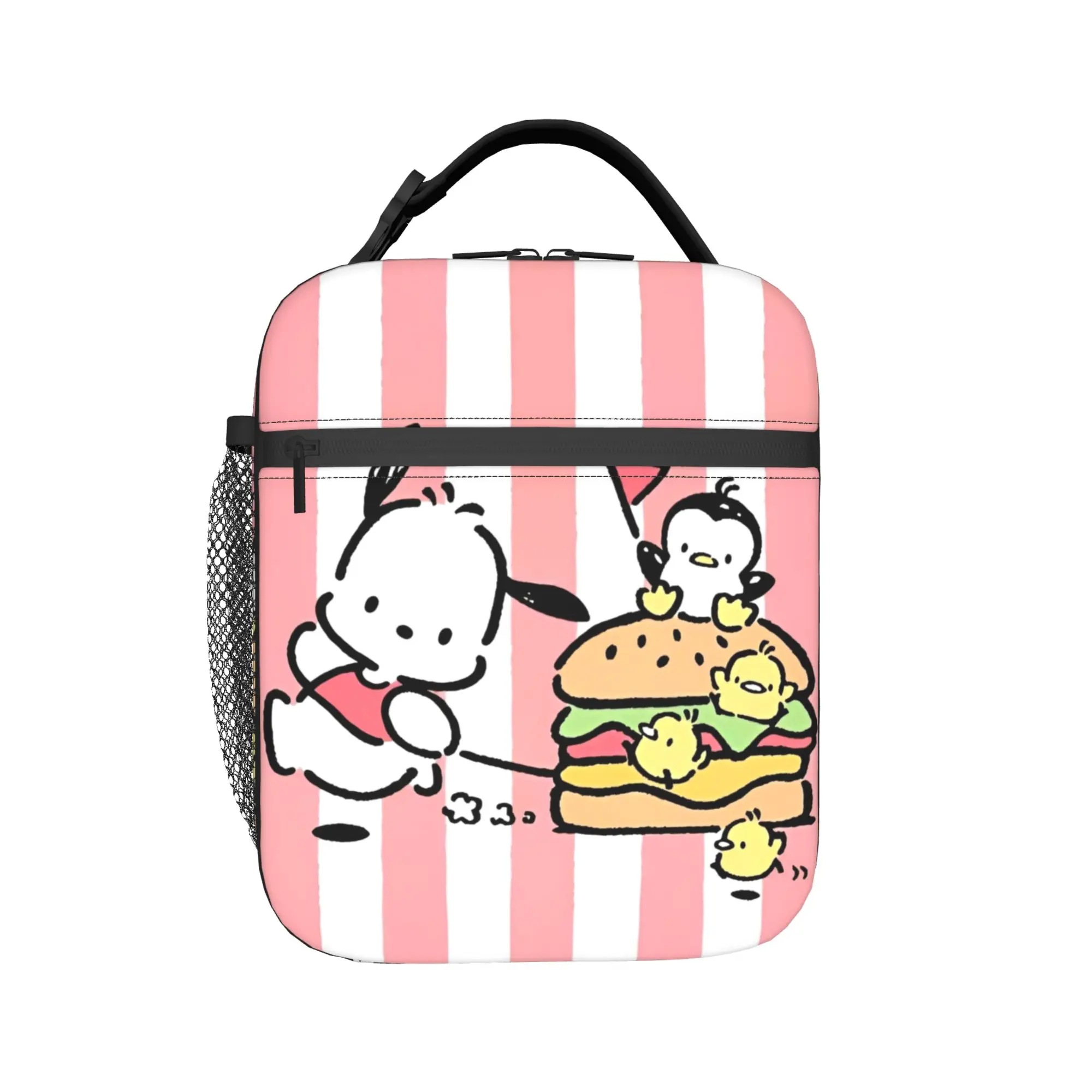 

Pochacco Hamburg Insulated Lunch Bag Cooler Bag Reusable,Meal Container Portable Tote Lunch Box Food Handbags Work Travel
