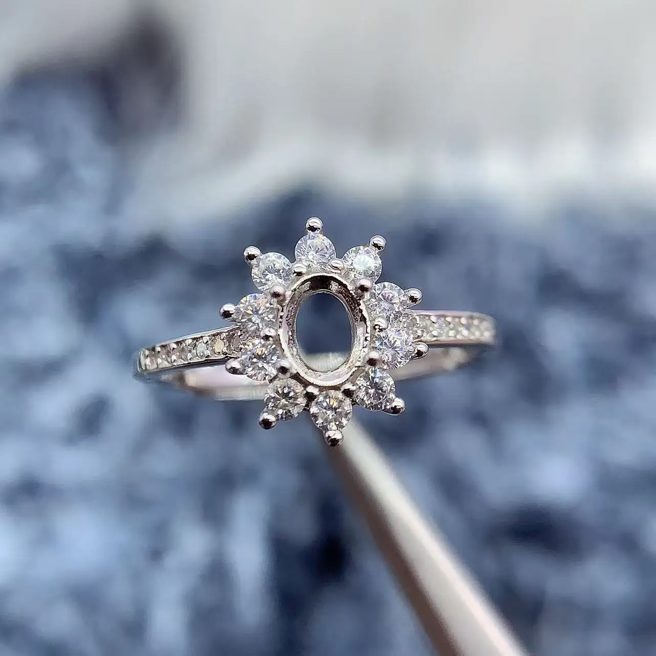 

MeiBaPJ инкрустация овальная 4*5 мм S925 стерлингового серебра DIY кольцо настройки бриллиант для женщин подарок роскошные изысканные очаровательные ювелирные изделия крепление оптом