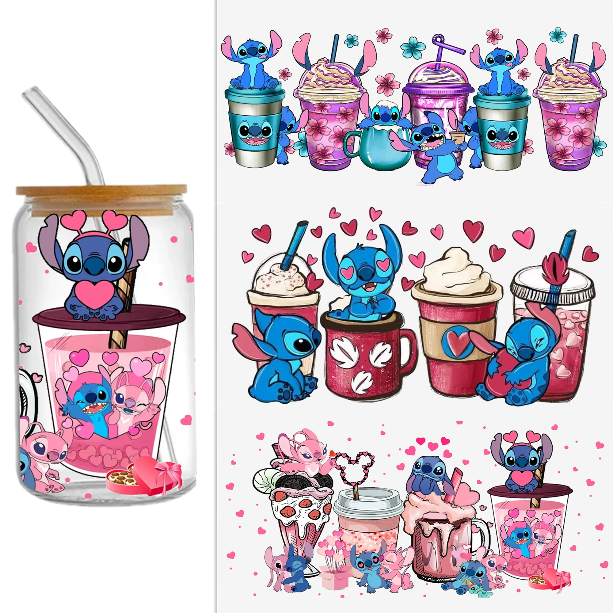 

Personalize Disney Stitch UV DTF Sticker For Cups Wrap Transfer Sticker Custom Labels DIY Logo Self-adhesive