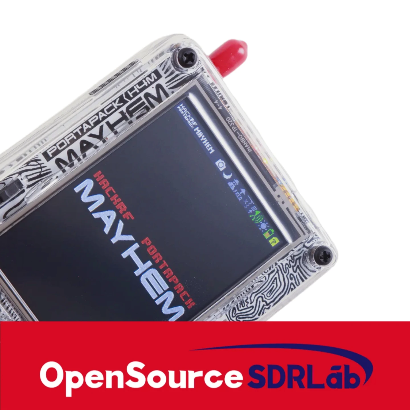 Analizator widma OpenSourceSDRLab Portapack H4M i przezroczysta obudowa z głośnikiem i baterią litową 2500 mAh