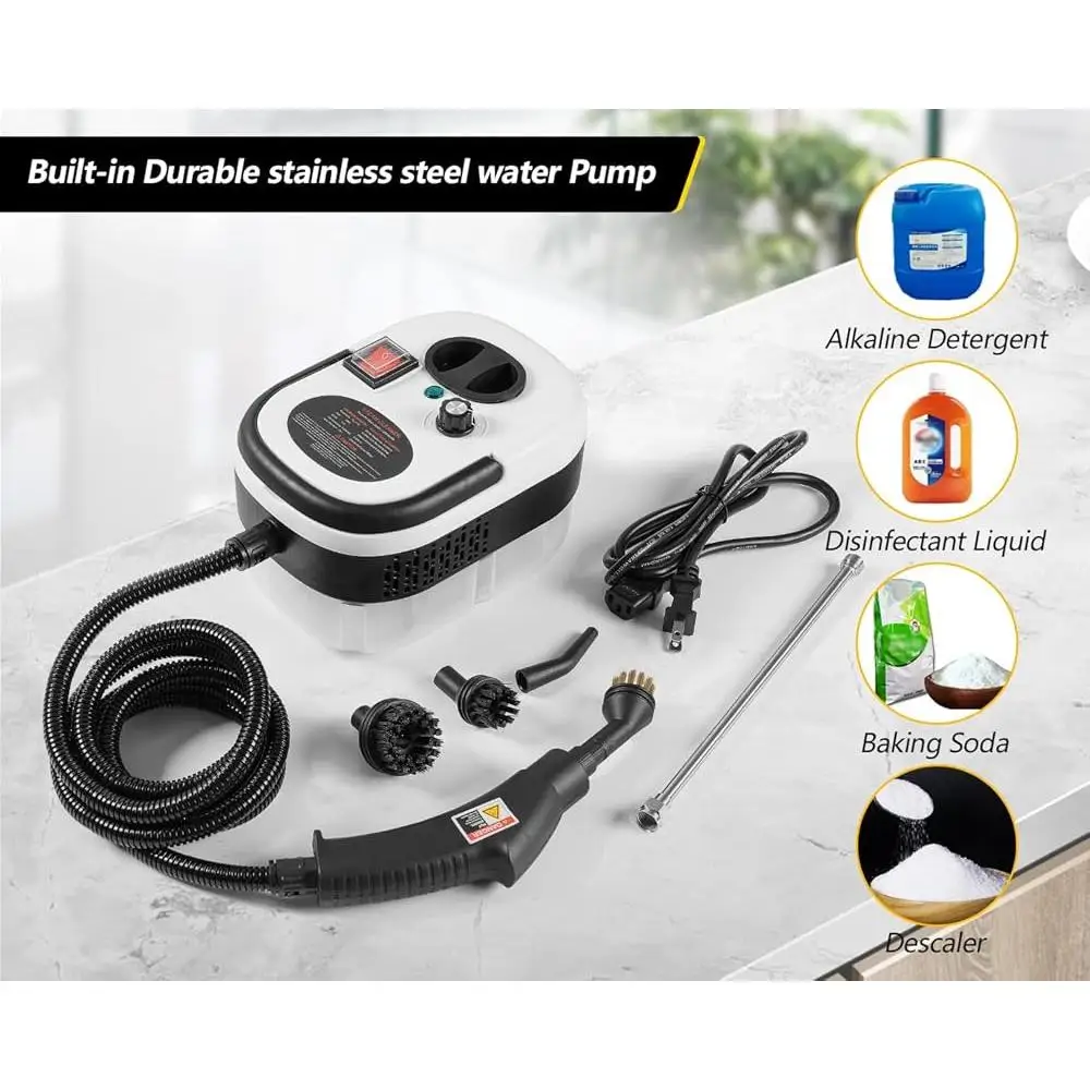 7 in 1 휴대용 스팀 청소기 2500W 고압 고속 가열 다중 표면 청소기(브러시 포함) 가정용 자동차 실내 장식 바닥