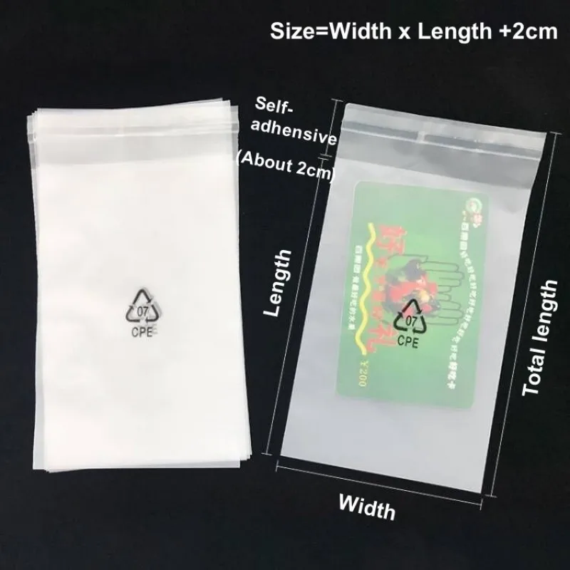 StoBag CPE Frosted Transparent Plastic Bags Self-adhesive Packaging Clear Pocket Pouches Phone Custom Logo Storage Wholesale