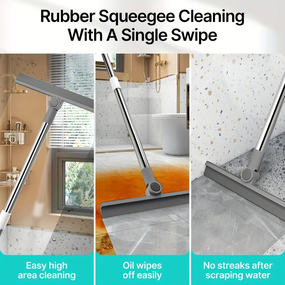 مجموعة مجارف مكنسة 4 في 1 جديدة مطورة لعام 2025 فرشاة أرضية ممسحة مخفية لتنظيف بقع الشحوم الزجاجية للاستخدام المنزلي والمكتب