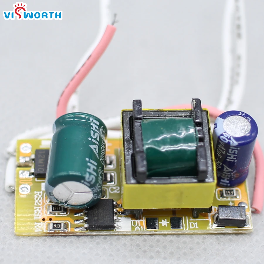 VisWorth 7*1W LED driver 7W LED Lighting Transformer Output 12V 24V IC driver 300ma Driver Adapter for 5W 7W COB SpotLight