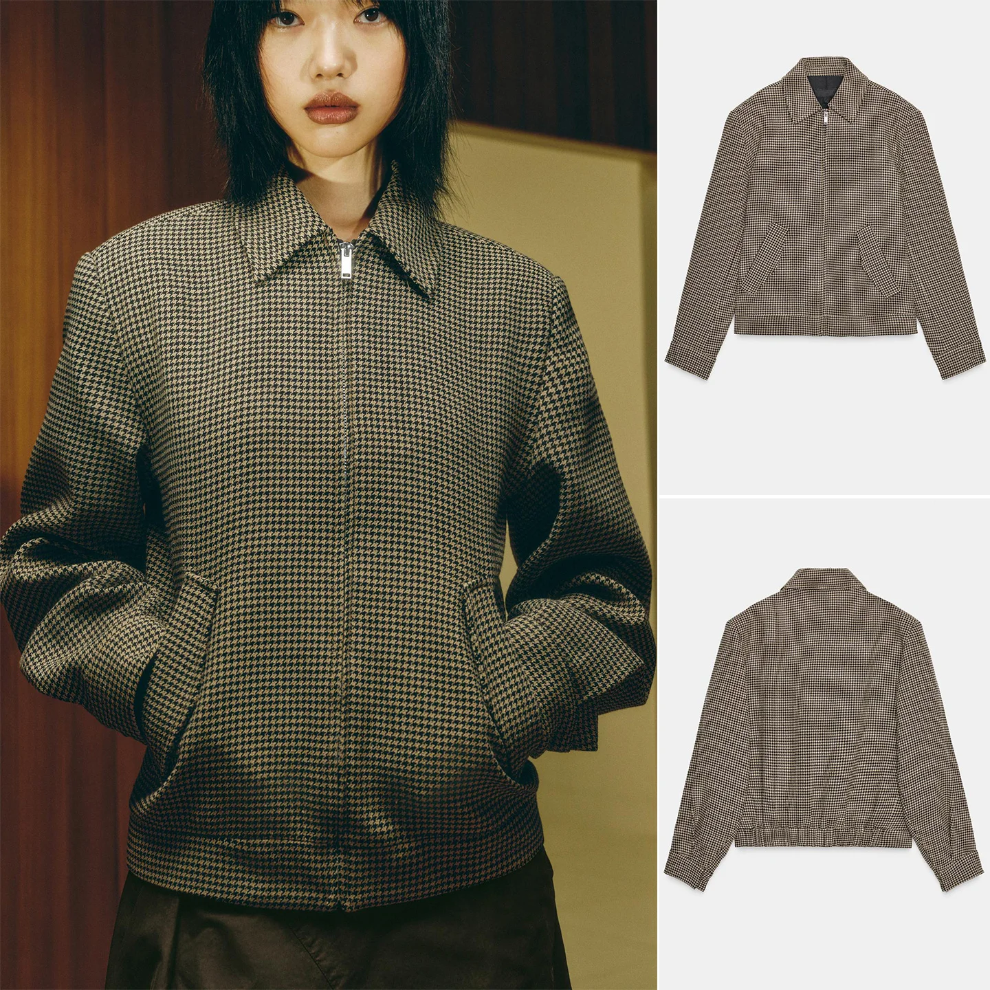 

Winter New Women's Zipper Closure Collar Long Sve Padded oulder Pilot Jaet Outerwear Casual Sle Polyester Fiber