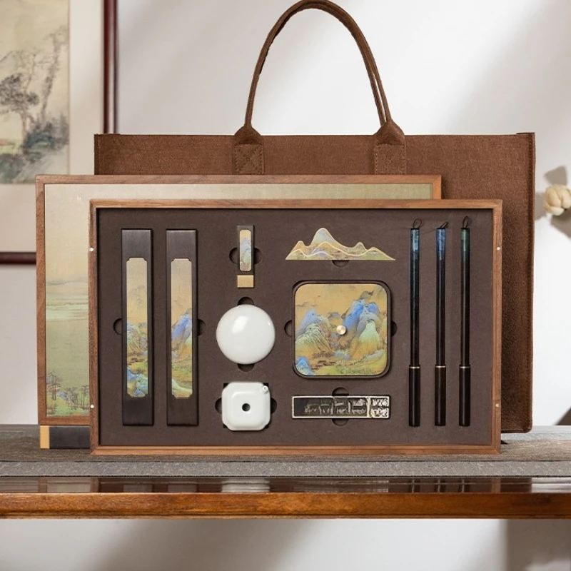 

Calligraphy inkstone brush set, high-end supplies professional gift box, gifts for elders