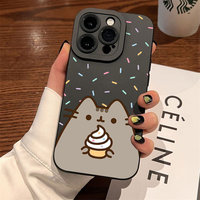 Pusheen cat Pupil Full Screen Phone Case For iPhone 16 15 14 13 12 11 X XR Xs SE2 SE 8 7 Plus Pro Max Mini Silicone Back Cover