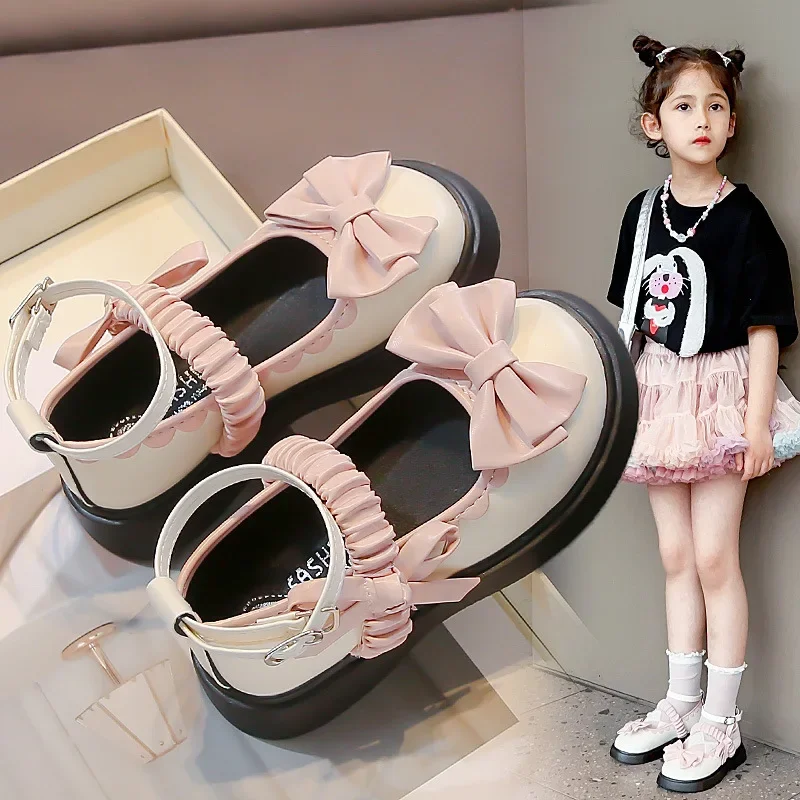 

Children's Leather Shoes Fashion Lolita Girls Princess Shoes Summer New Bow Children's Performance Shoes