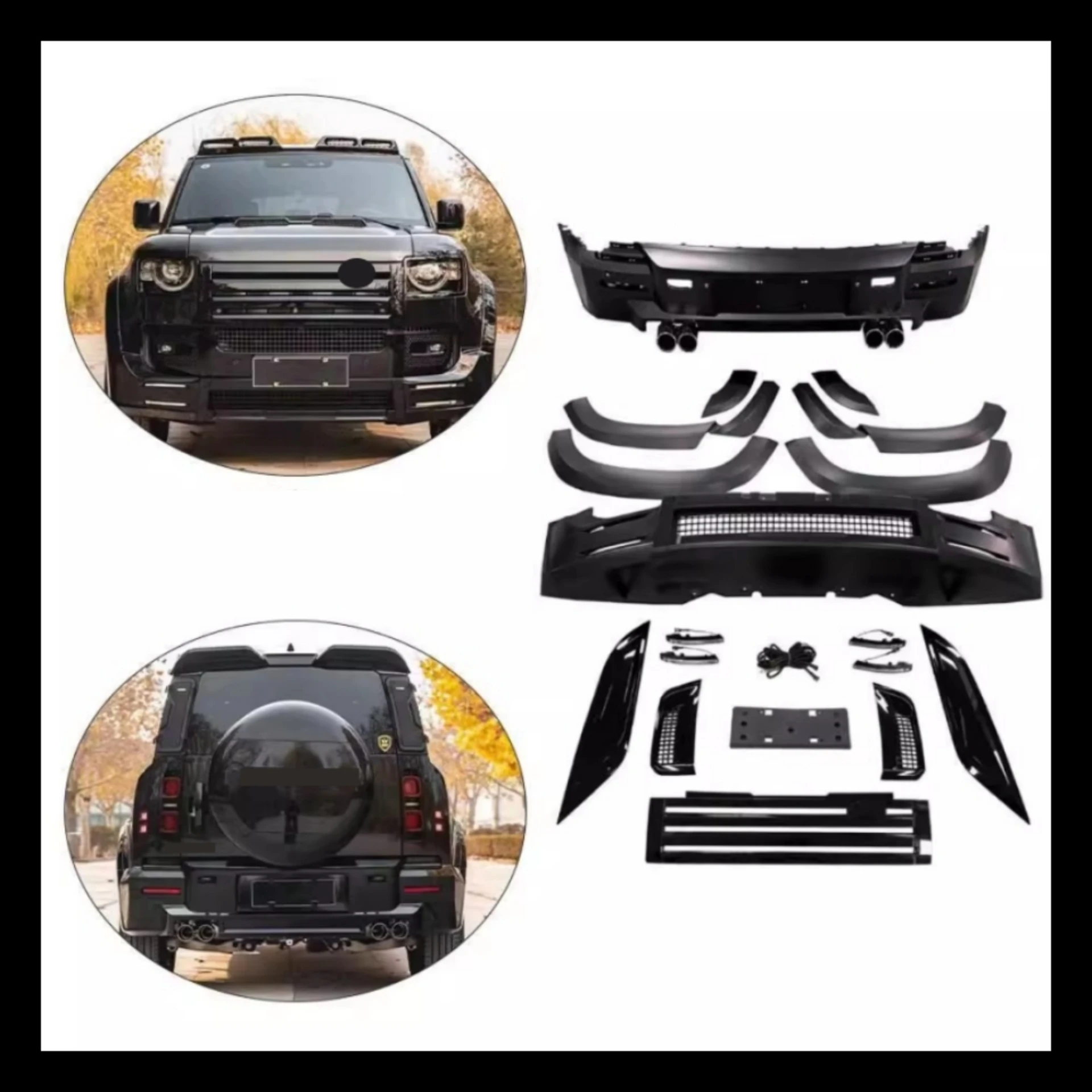 

Car Body Kit for Land Rover Defender 90 110 20-23 Modified New Style Front Rear Bumper Grille Wheel Eyebrow Assembly