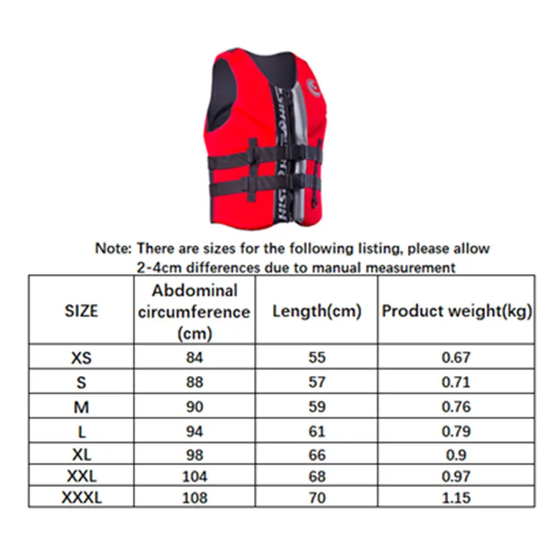 High quality professional neoprene Portable adult life jackets thick water floating surfing snorkeling fishing racing vest