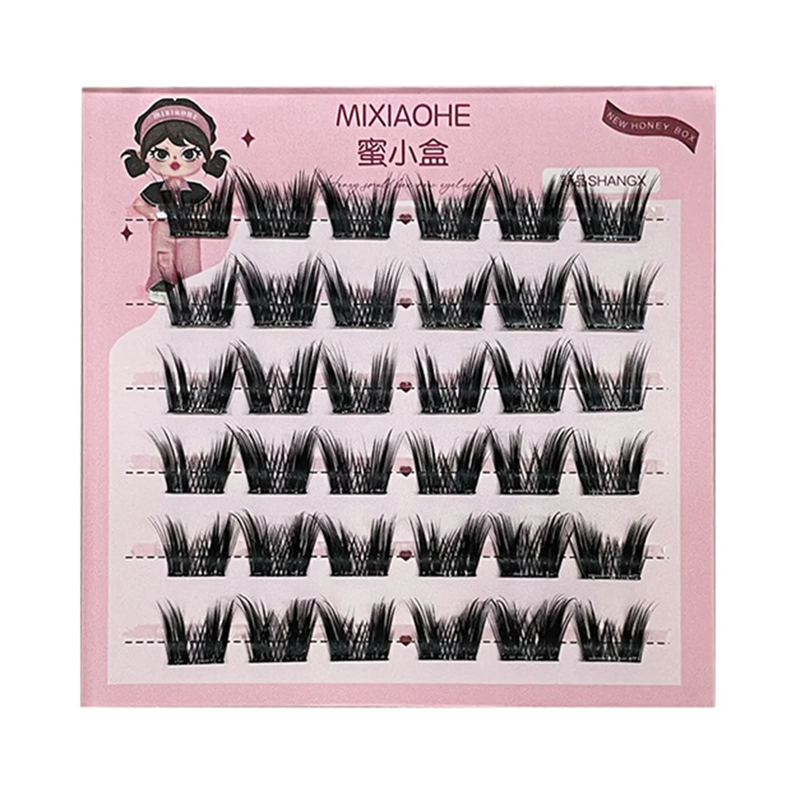 Kleber freie falsche Wimpern 13mm DIY selbst klebende Manga falsche Wimpern natürliche dicke Cluster individuelle Wimpern verlängerung