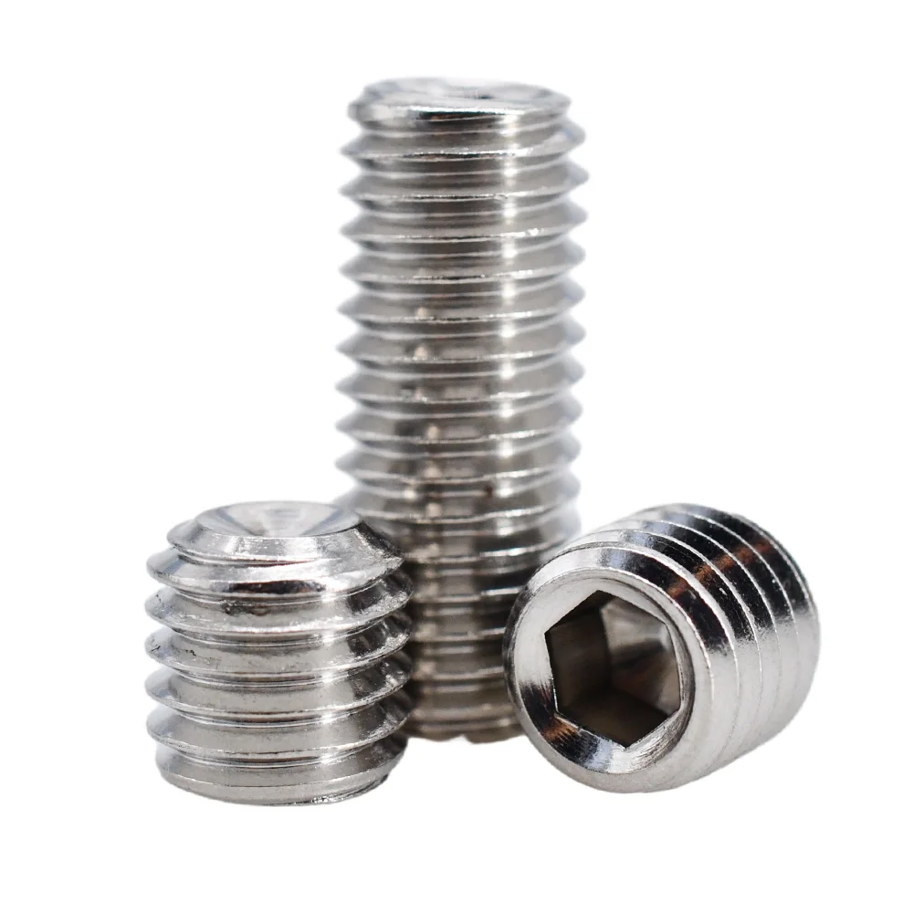 DIN916 Concave Set Screw Metric Threaded Hex Drive Grub Screws Metal Machine Connect Bolts Carbon/Stainless Steel Allen Screws