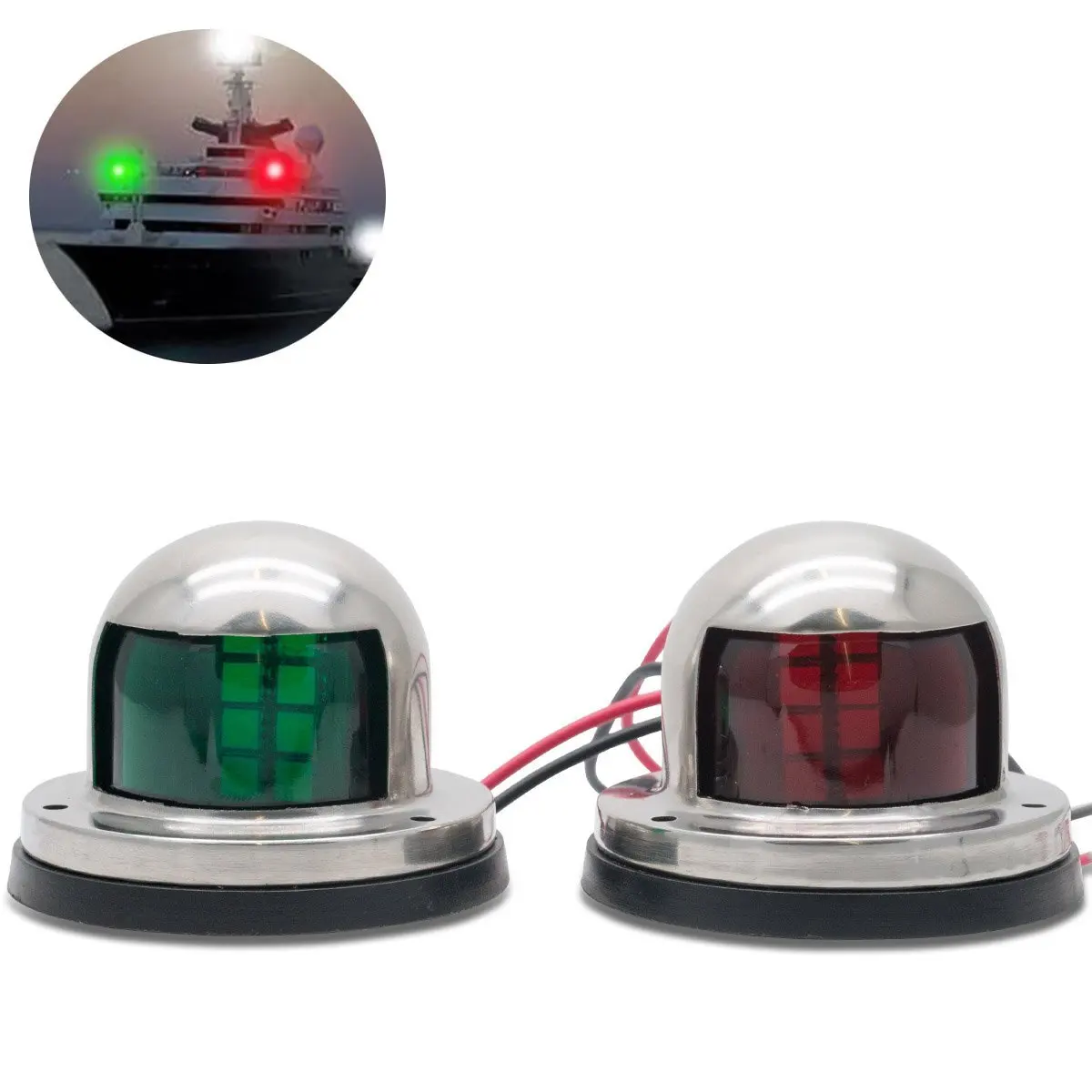12V Led Navigation Lights for Boats Marine Boat Yacht Light Signal Lamp Green Red Lighting Waterproof