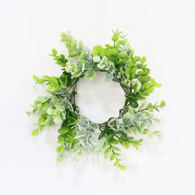 

Simulation Eucalyptus Plastic Eucalyptus Leaves Candle Ring Christmas Garment Easter Decoration