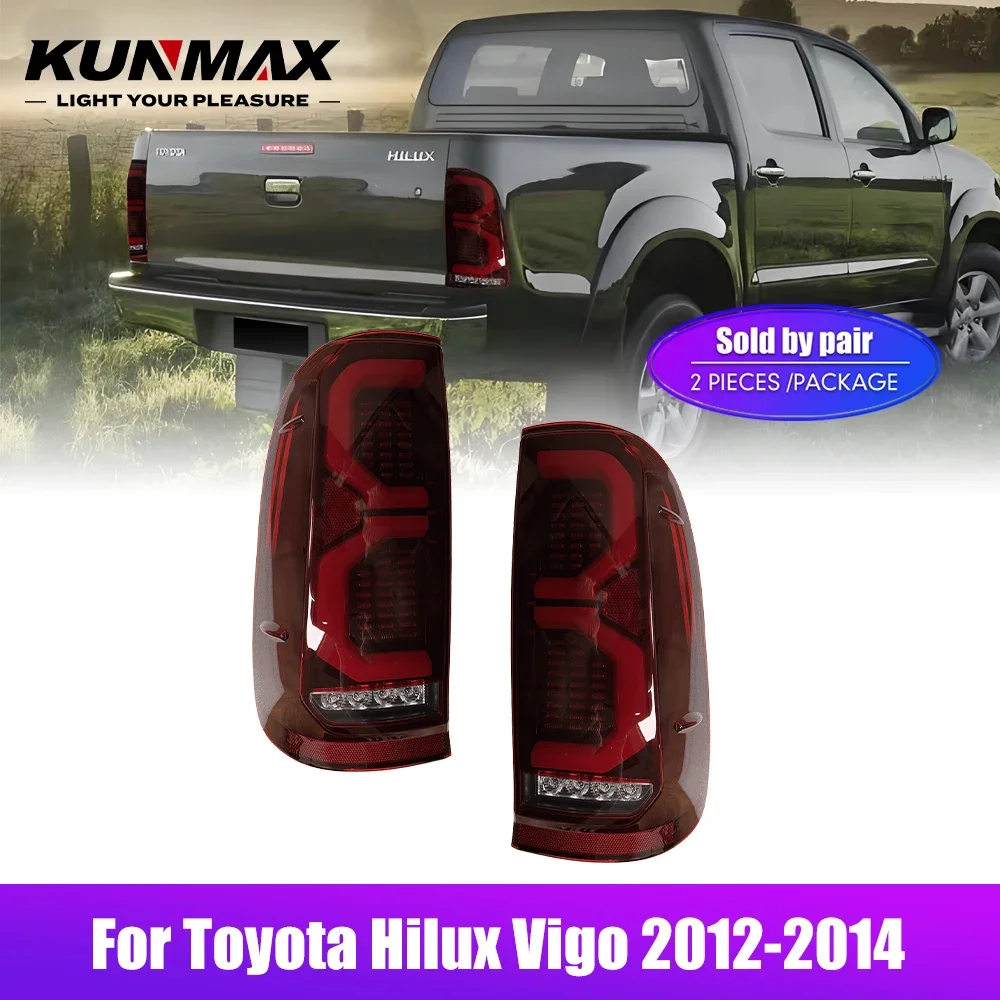 

Пара светодиодных задних фонарей для Toyota Hilux Vigo 2012-2014, сигнал поворота заднего хода, автомобильный задний фонарь в сборе Plug And Play