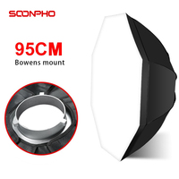 Soonpho 95cm Softbox Bowens Mount with White Diffuser Cloth Photography Accessories for Godox Studio Light Speedlight