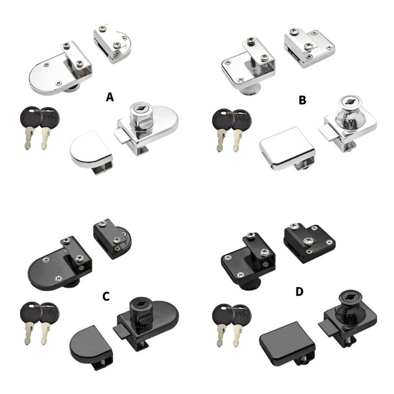 قفل باب خزانة زجاجية من سبائك الزنك قفل عرض الأجهزة الأمنية لخزانة عرض النبيذ سهلة التركيب JOMD