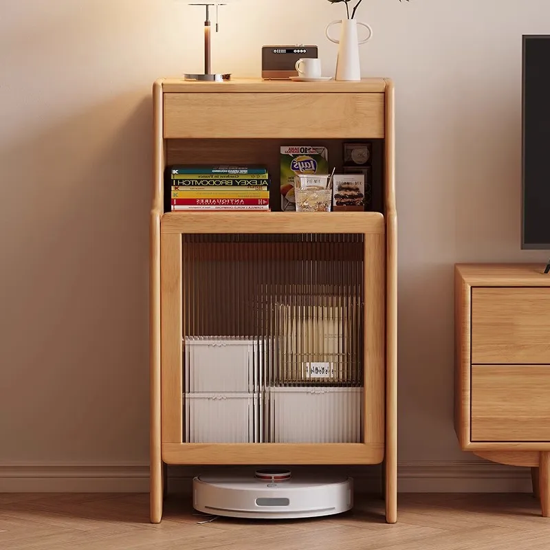 Solid wood sweeping robot shelf Living room sofa side cabinet Adapted Narwal significant other Keworth and dragging