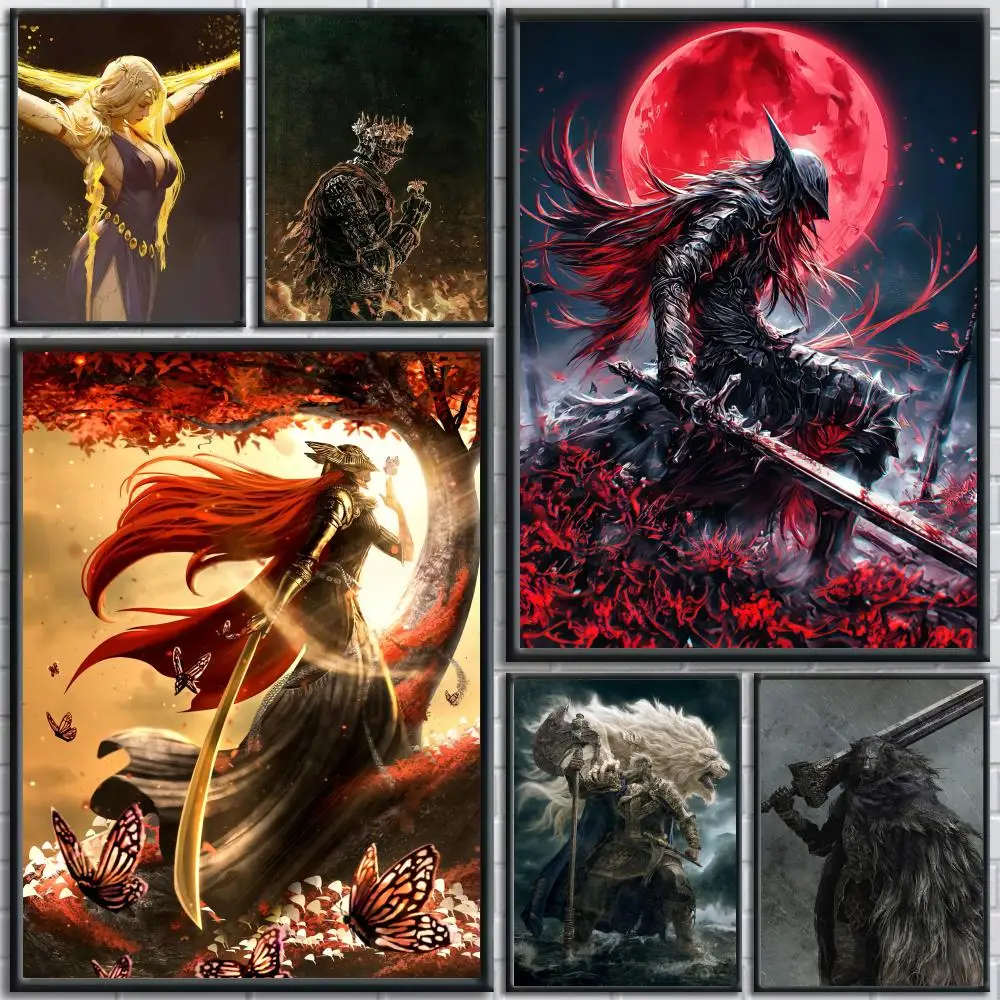 Game E-Eldens Ring-Poster, HD, selbstklebende, wasserfeste Wandkunst, ideal für Zuhause, Büro, Wohnheim, Schlafzimmer, tolles Geschenk