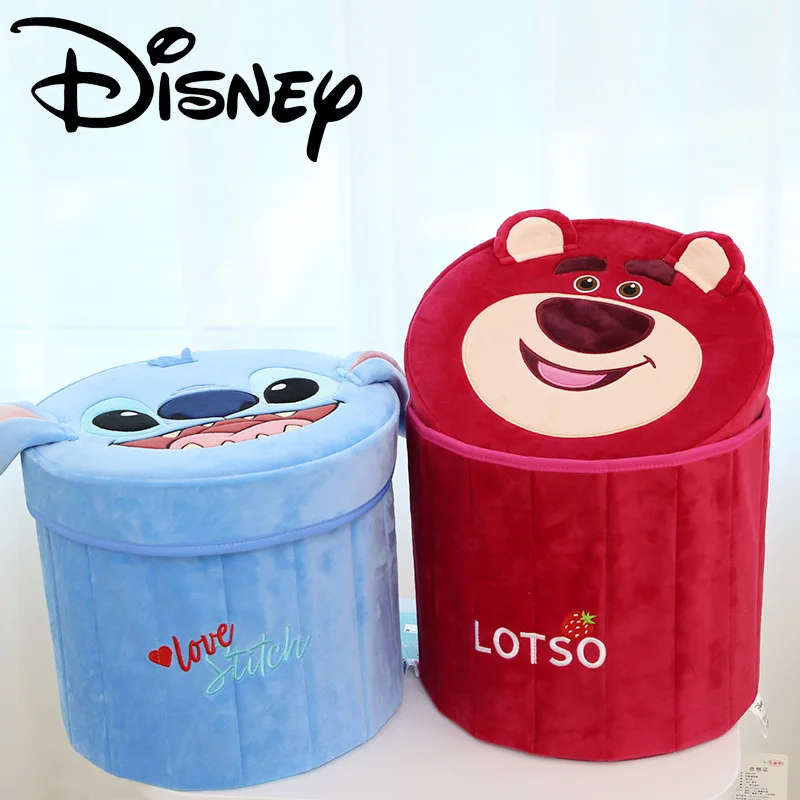 2024 New Disney Stitch Cartoon Dirty Clothes Basket Large Capacity Folding Storage Cartridge Toy Storage Storage Bucket Gifts