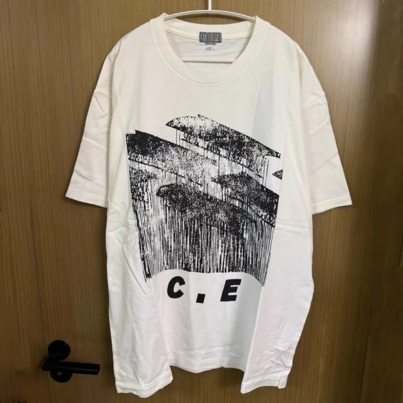 

Summer Unisex CAVEMPT T-shirts Graffiti Cross Error Cotton Round Neck Short Sleeve Cotton CE Tops Street Cleanfit Men Women Tees