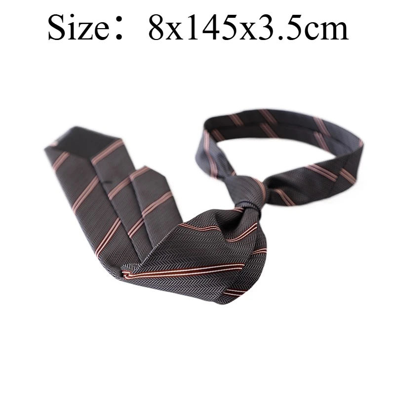 Creative Vintage Suit Stripe Necktie Formal Men Business Hand‑tied Jacquard Tie For Wedding Banquet Groom Groomsman Present