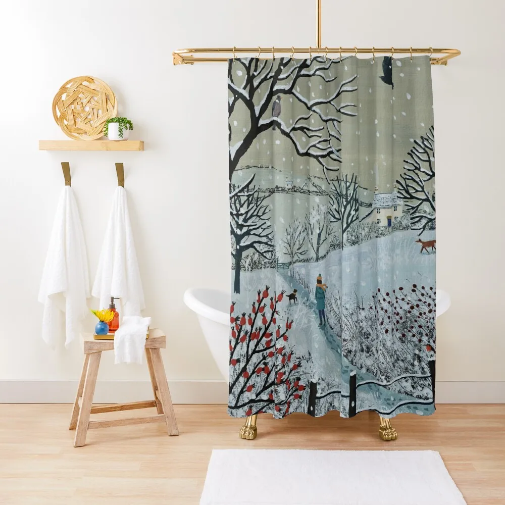 

Занавеска для душа «Снежная прогулка», водонепроницаемая занавеска для душа, ванная комната и товары для душа, забавная оконная занавеска