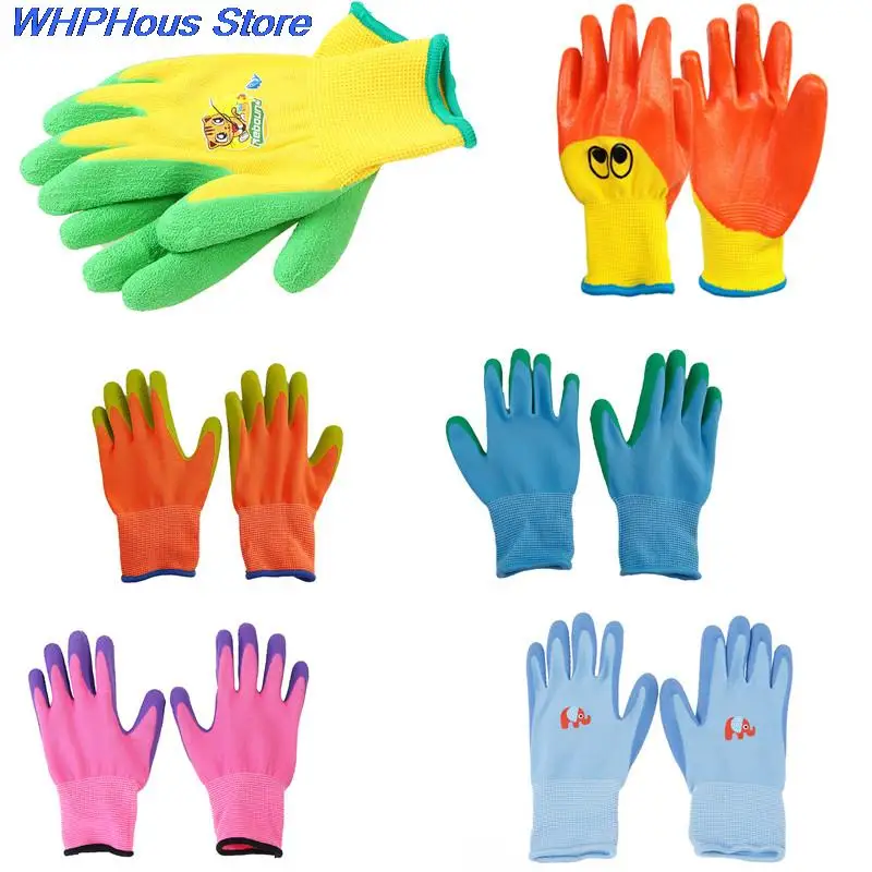 2PCS Kids Protective Hand Gloves Durable Garden Gloves for Children Waterproof Cleaning Protector Planting Working Gadget Tool