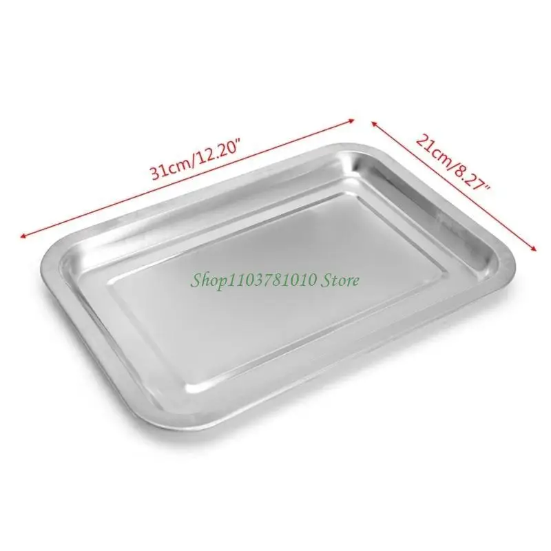 U55D Stainless Steel Rectangular Plate Barbecue Grilled Fish Tray BBQ Container
