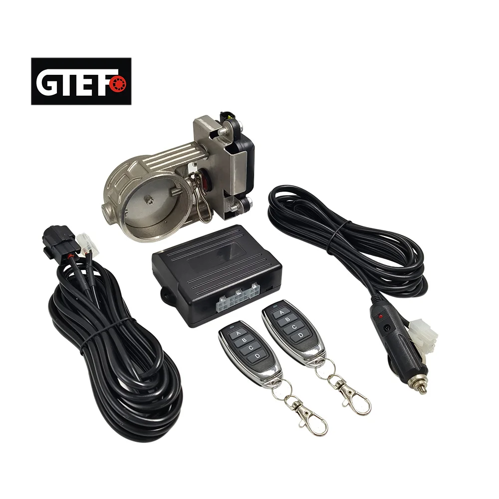 GTEFO Universal Car Exhaust Electric Valve Kit 51 60 63 70 76MM Wireless Remote Button Controller Multi-angle Electronic Cutout