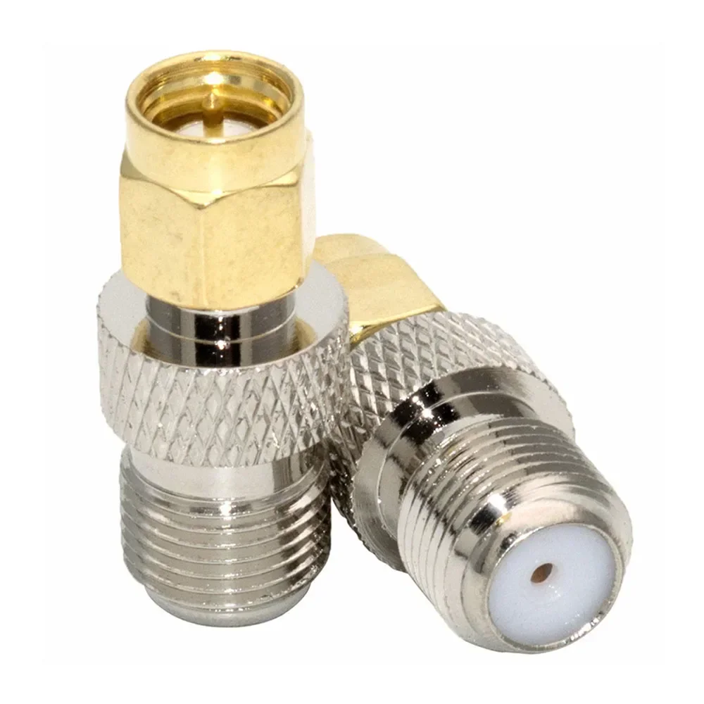 Adaptateur coaxial SMA mâle femelle, 2 pièces, tête de conversion RF en cuivre S₂/filetage interne Nikillac tournant F filetage externe