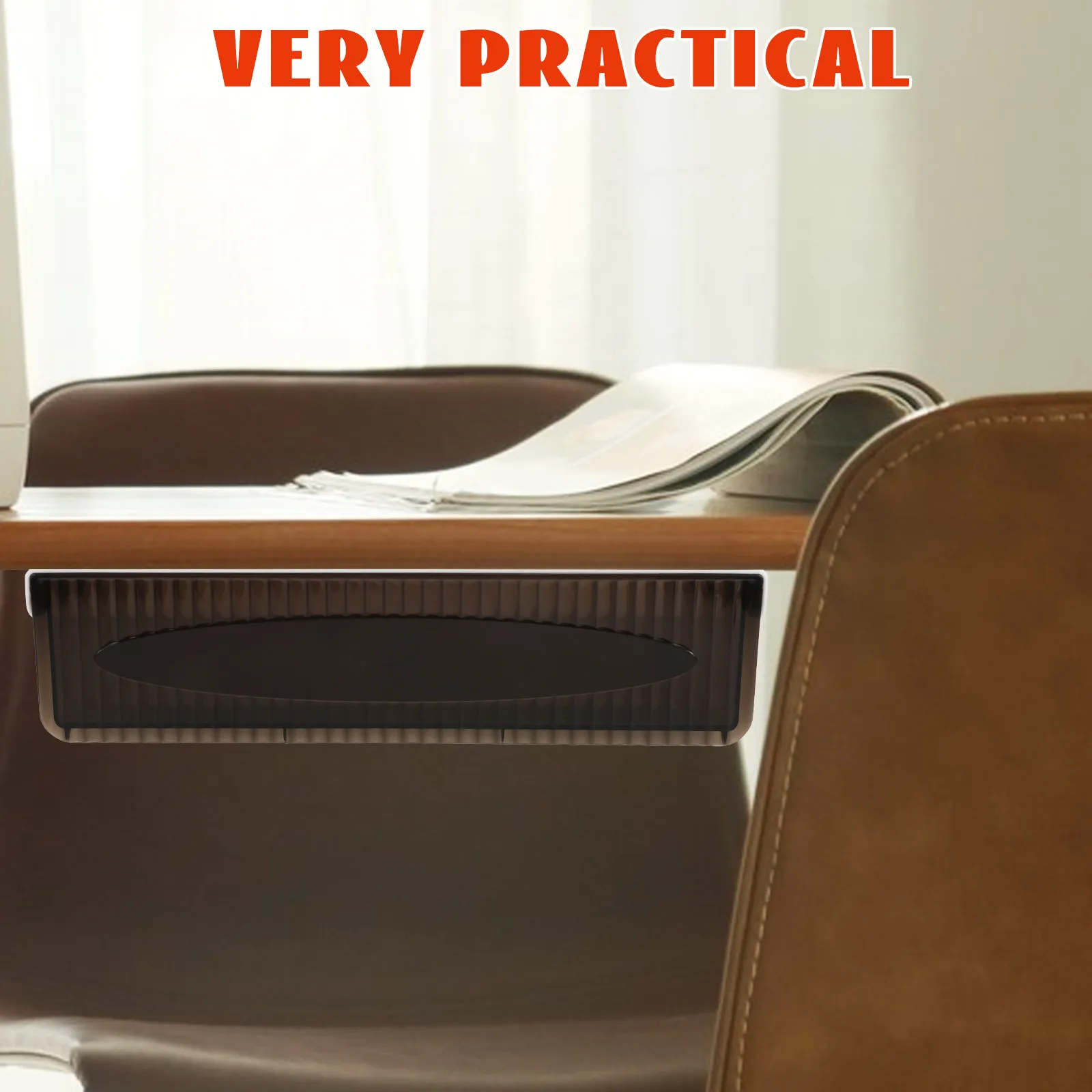 

Органайзер-ящик для хранения под столом, пластиковый скрытый ящик для стола, гостиной, туалетного столика, для пультов, помады, украшений, канцелярских принадлежностей