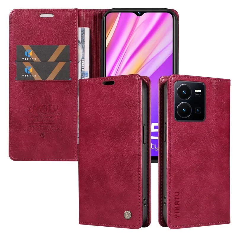 Wallet Magnetic Flip Leather Case For VIVO Y17s Y27 Y36 5G Y35 Y22 Y22s Y16 4G Y02s VIVOY17S Shockproof Phone Stand Cover 2024 image 2