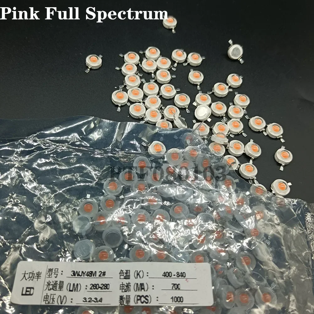 100pcs/Lot 1w 3w 5w Full Spectrum Led Grow Light Chip , Best Bridgelux Led Grow Chip For Indoor Plant Grow NO PCB
