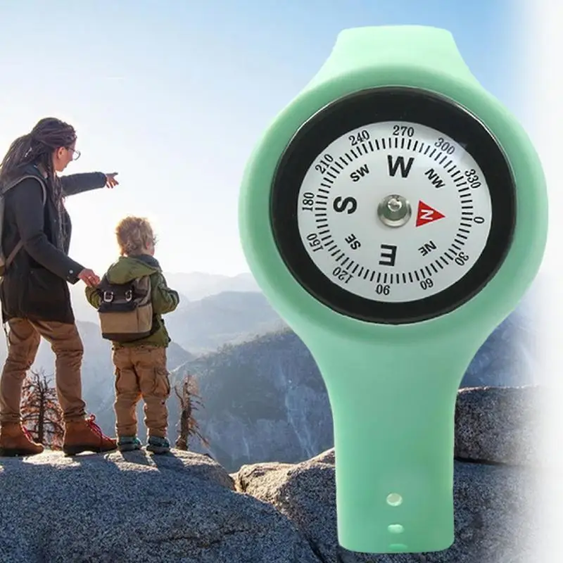 Outdoor Damping Fluid Compass Outdoor Travel Camping Hiking Adventure Waterproof Wearable Wrist Compass Outdoor Survival Tool