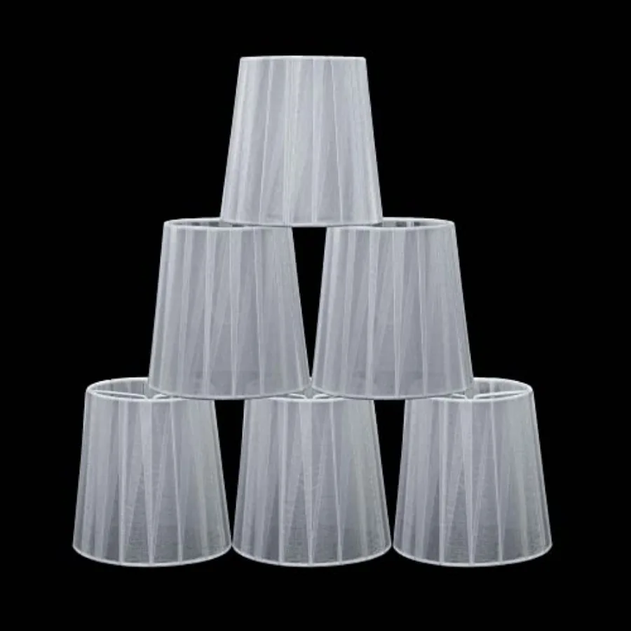 

KORA Clip-on Chandelier Lamp Shades, , Small Barrel, 5.2"×4"×H5.2", Organzy Ribbon, Handmade, Modern Decorative, ONLY FOR CANDL