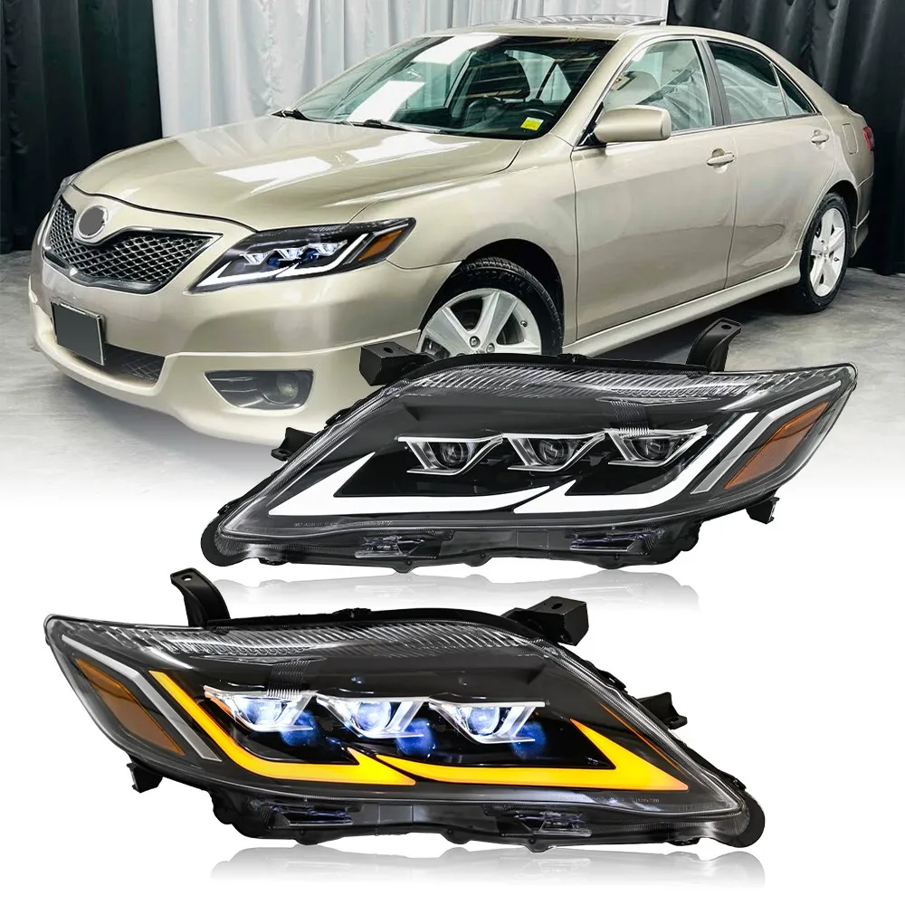 

1 комплект светодиодных фар в сборе для Toyota Camry Sedan 2010 2011 DRL, комплекты передних фар, последовательные аксессуары для фар