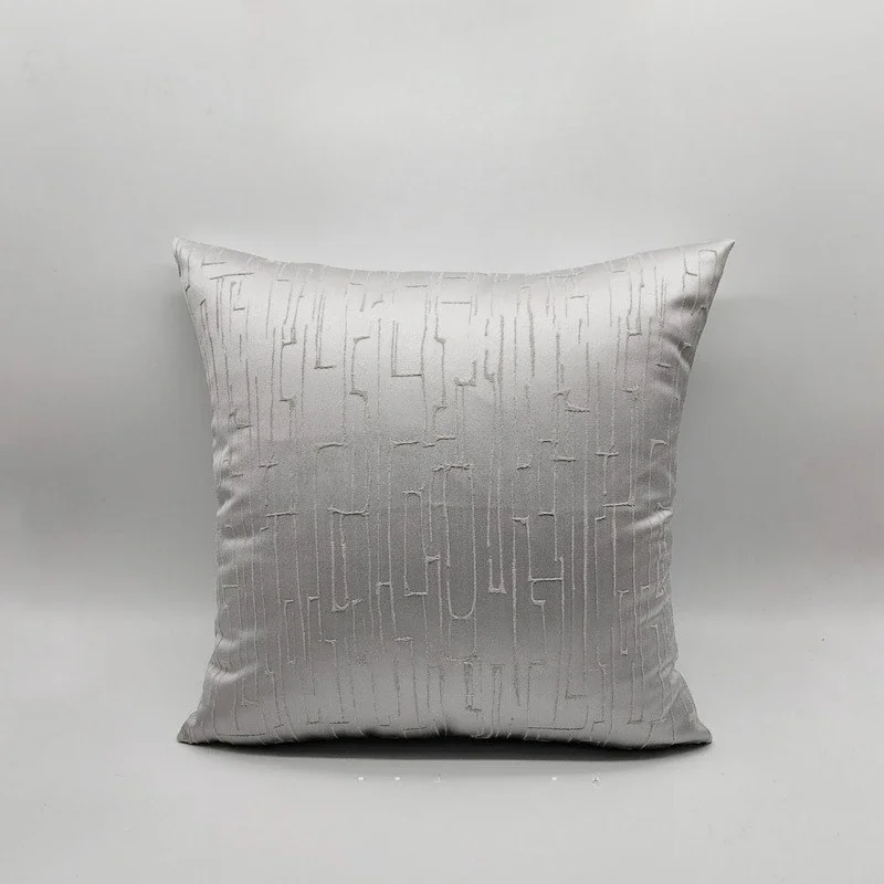 

2025 high-end new simple solid color throw pillow decorative high-precision jacquard square pillow with pillow core
