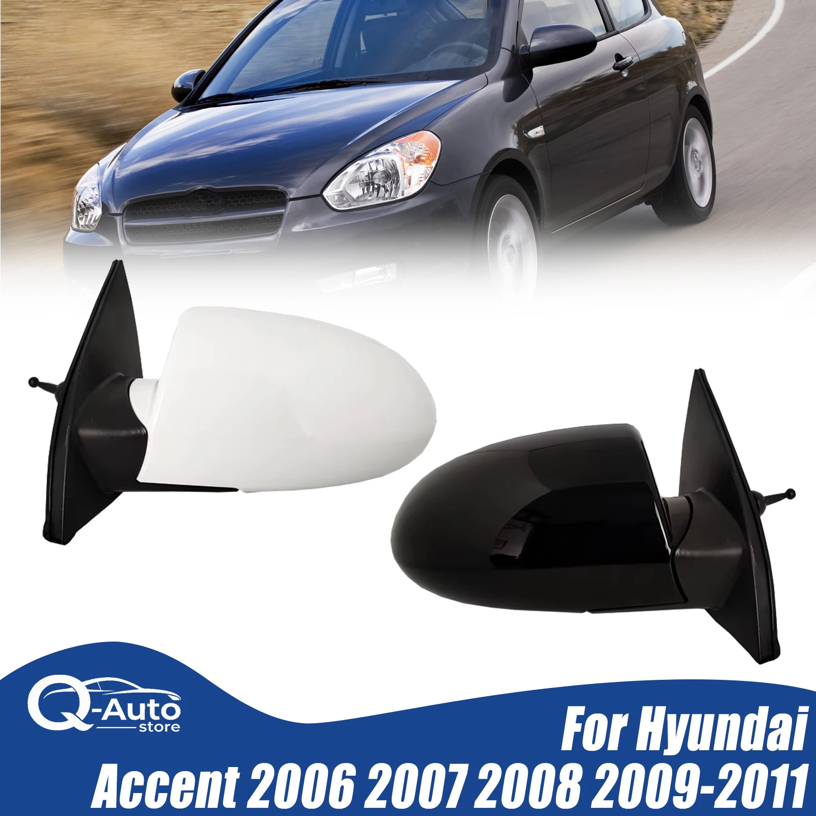Car Side Rearview Mirror Assembly For Hyundai Accent 2006 2007 2008 2009 2010 2011 Manual/Electric adjustment Auto parts