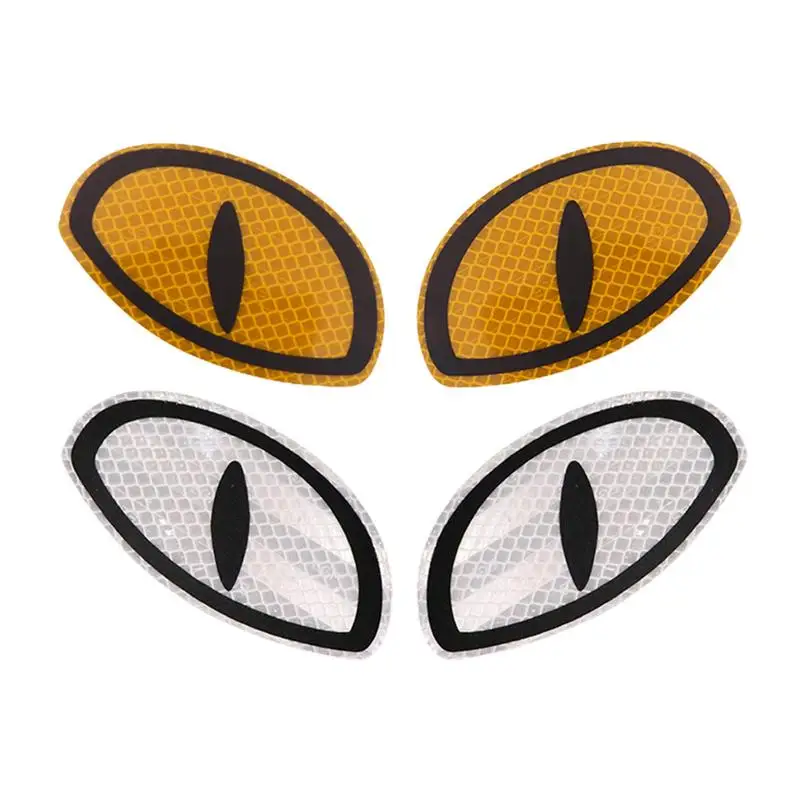 

Car Reflective Stickers Night Safety Driving Cute Eye Decal Round Eyes Stickers For Motorcycle Helmets Big Eyes Pattern Stickers